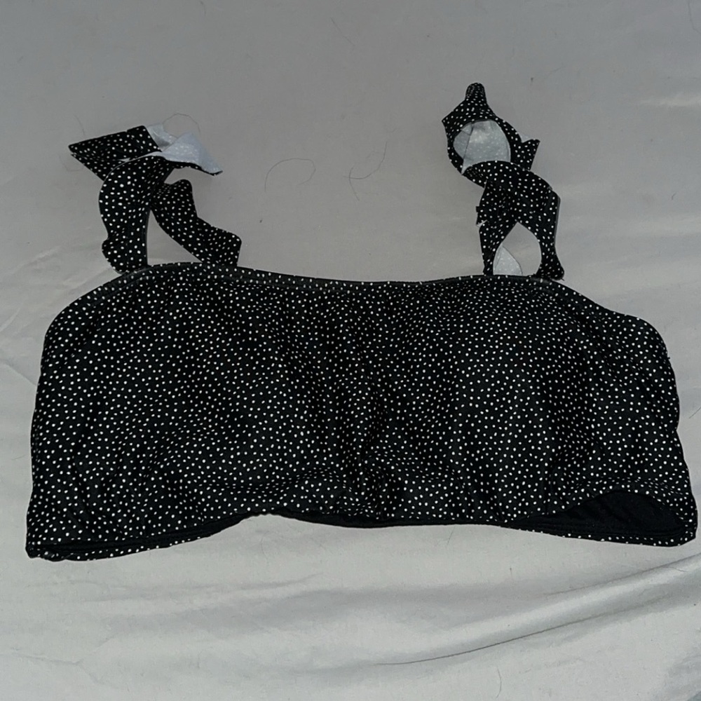 Black w white dot swim top